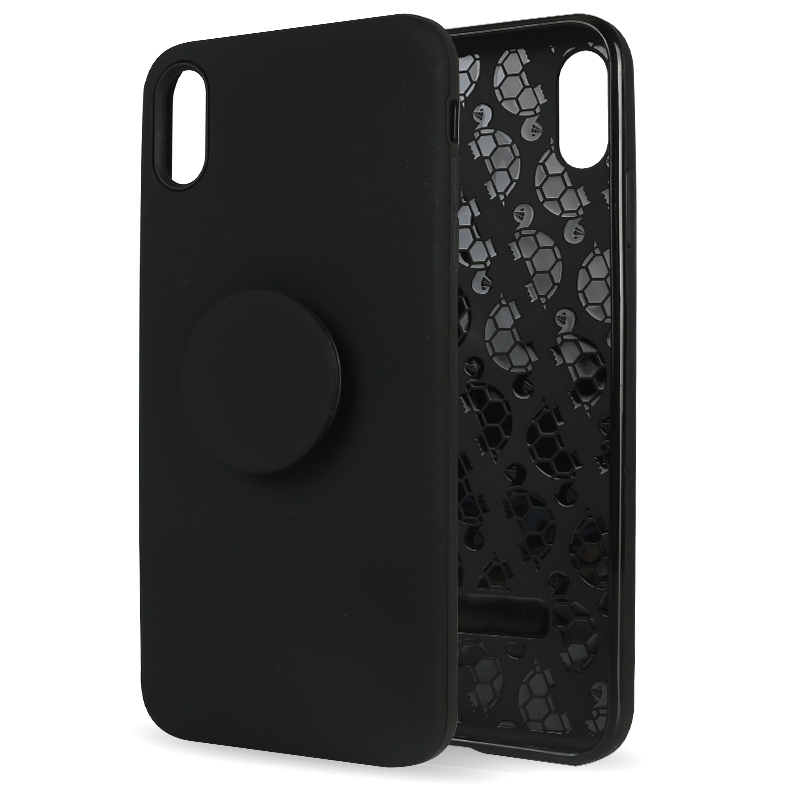 iPHONE Xr 6.1in Pop Up Grip Stand Hybrid Case (Black)